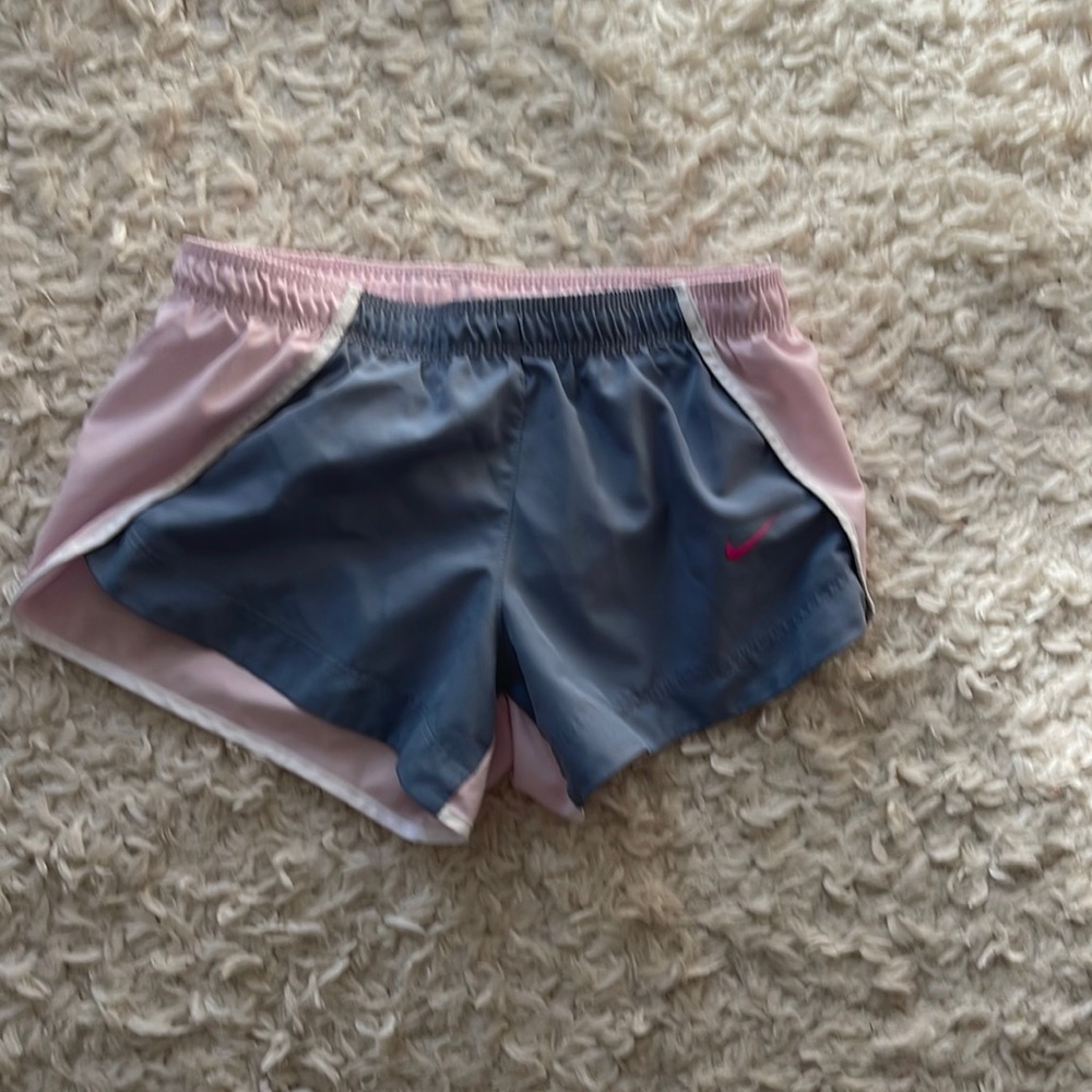 Child small pink and grey Nike shorts